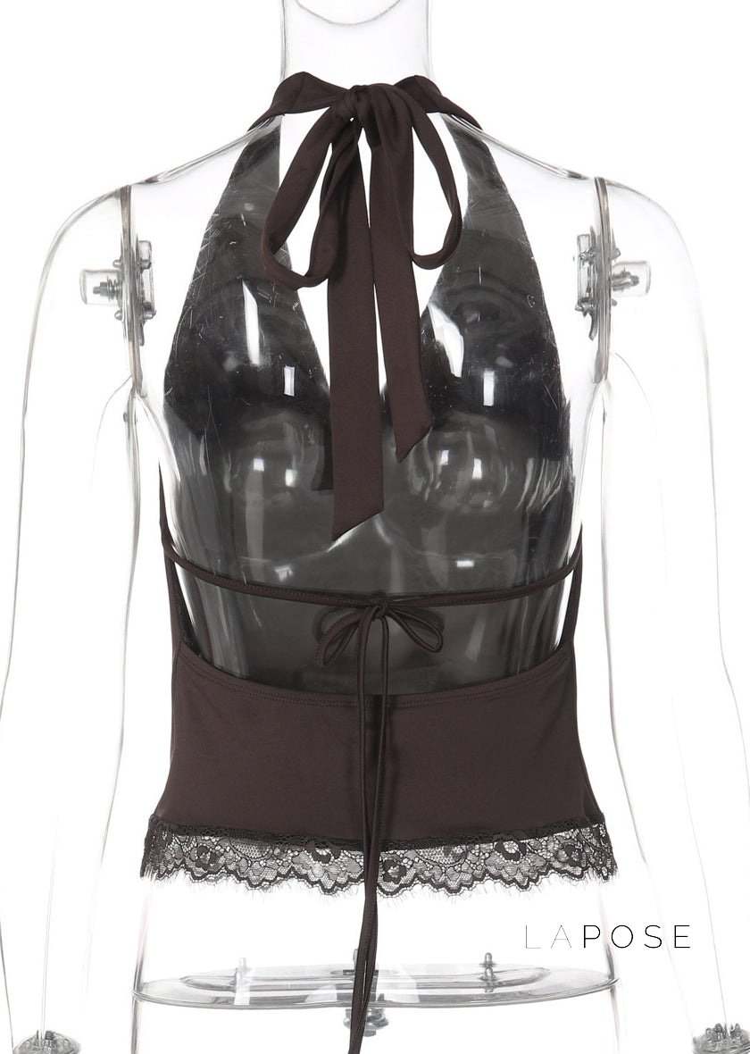 Cielo Lace Halter Crop Top [XLBFGMPK]