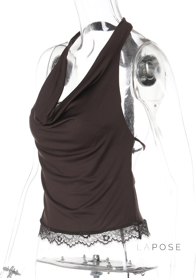 Cielo Lace Halter Crop Top [BQVEMIOI]