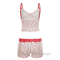 Ciera Heart Print Lace Short Set [JK8N2AGH]