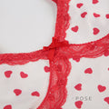 Ciera Heart Print Lace Short Set [2AFW9UDP]