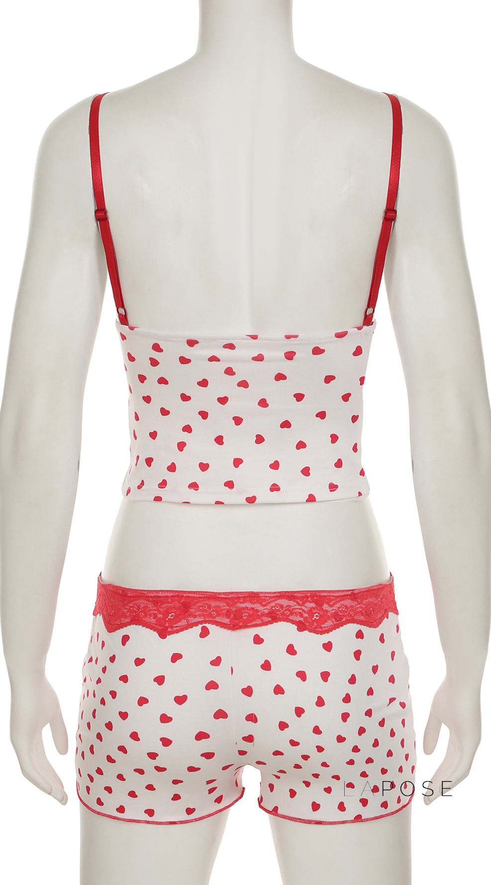 Ciera Heart Print Lace Short Set [BDT6GIRZ]