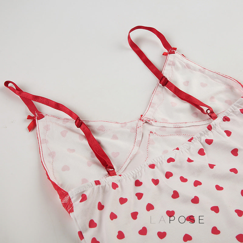 Ciera Heart Print Lace Short Set [RG17OWD8]