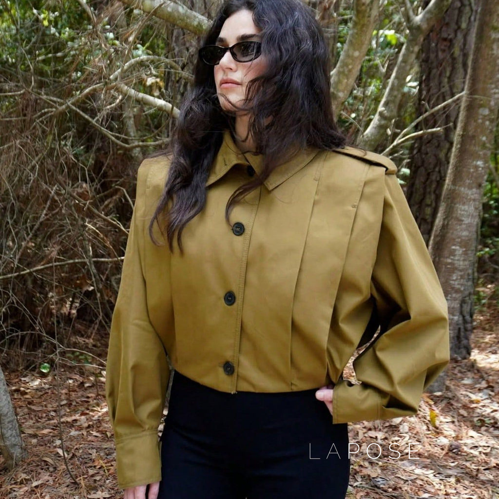Cierra Pleated Cropped Windbreaker [FY6DB08A]