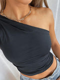 Clarabelle One Shoulder Crop Top [3THFMJ1H]