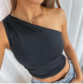 Clarabelle One Shoulder Crop Top [IIG57ACN]