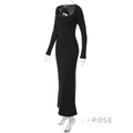 Clare Square-Neck Tie Bodycon Dress [L12GH69Z]