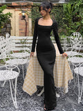 Clare Square-Neck Tie Bodycon Dress [ZVCZG6OX]