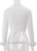 Clarke Tie-Front Crop Top [A004FVS0]