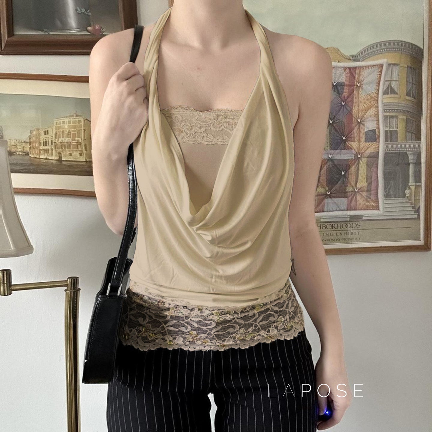 Colby Faux Layered Halter Top