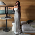 Collette Backless Sequin Gown