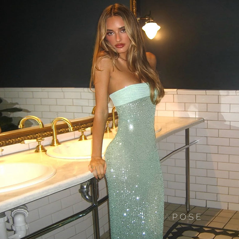 Collette Backless Sequin Gown