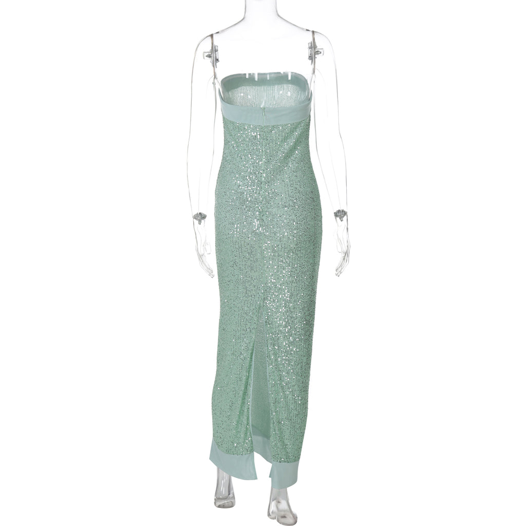 Collette Backless Sequin Gown
