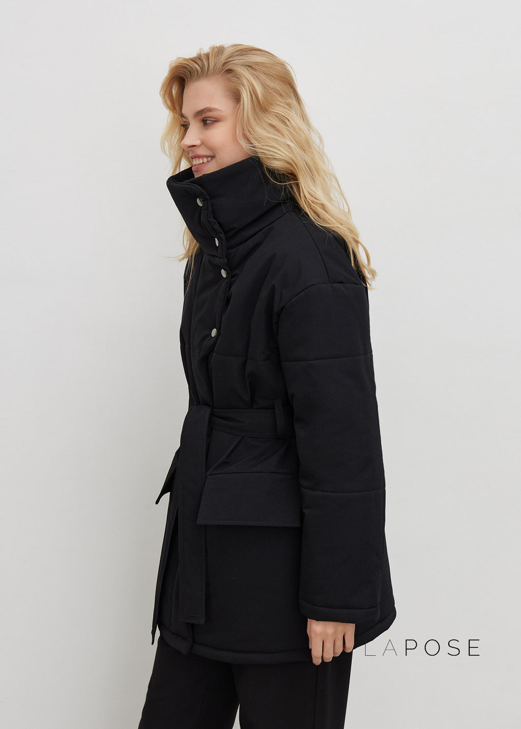 Collette Belted Stand Collar Coat [HWYTW8GU]
