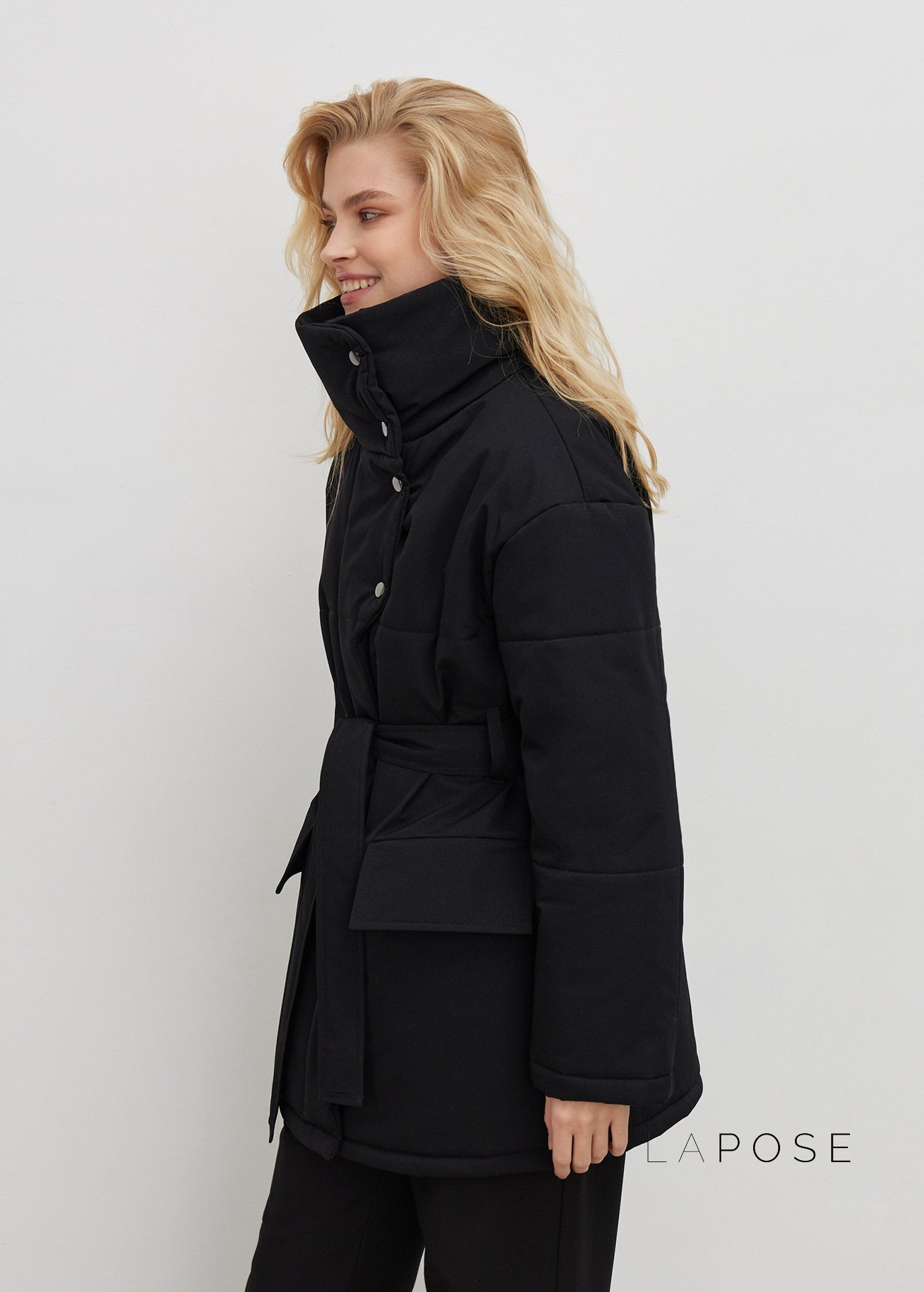 Collette Belted Stand Collar Coat [HWYTW8GU]