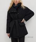 Collette Belted Stand Collar Coat [U5Y559I7]