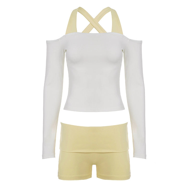 Contrast Trim Two-Piece Short Set [EPMX7BUE]