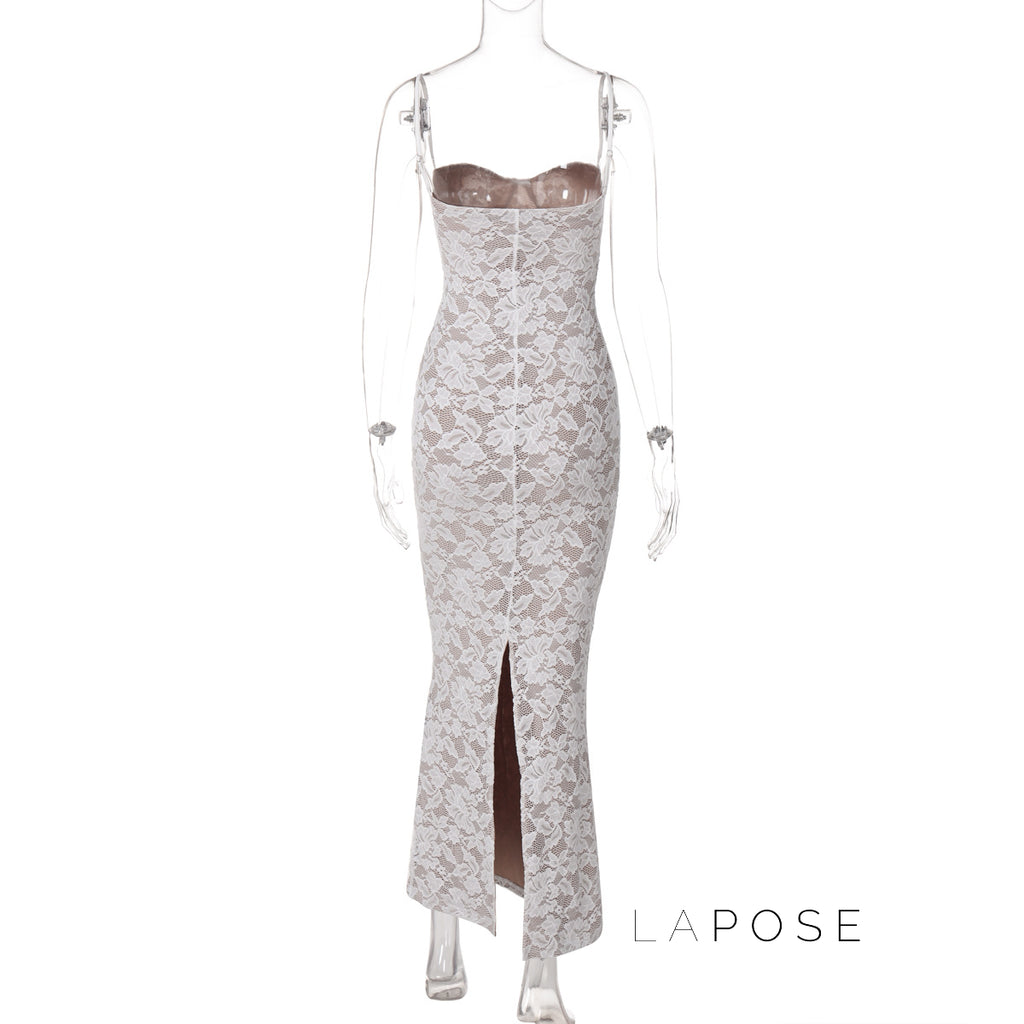 Corinna Backless Lace Maxi Dress [6S1KL6P0]