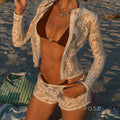 Cruz Jacquard Cut Out Short Set [J05GR9SB]