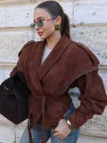 Cruz Suede Tie-Waist Jacket [D41JJW3G]