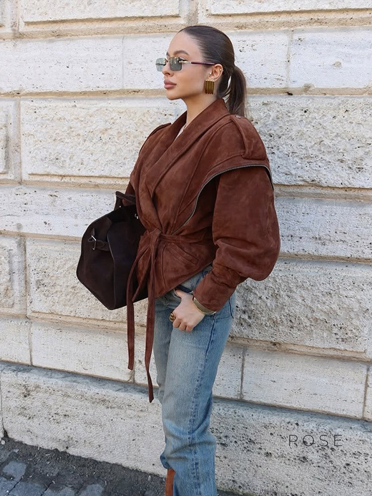 Cruz Suede Tie-Waist Jacket [9KDB5MRR]