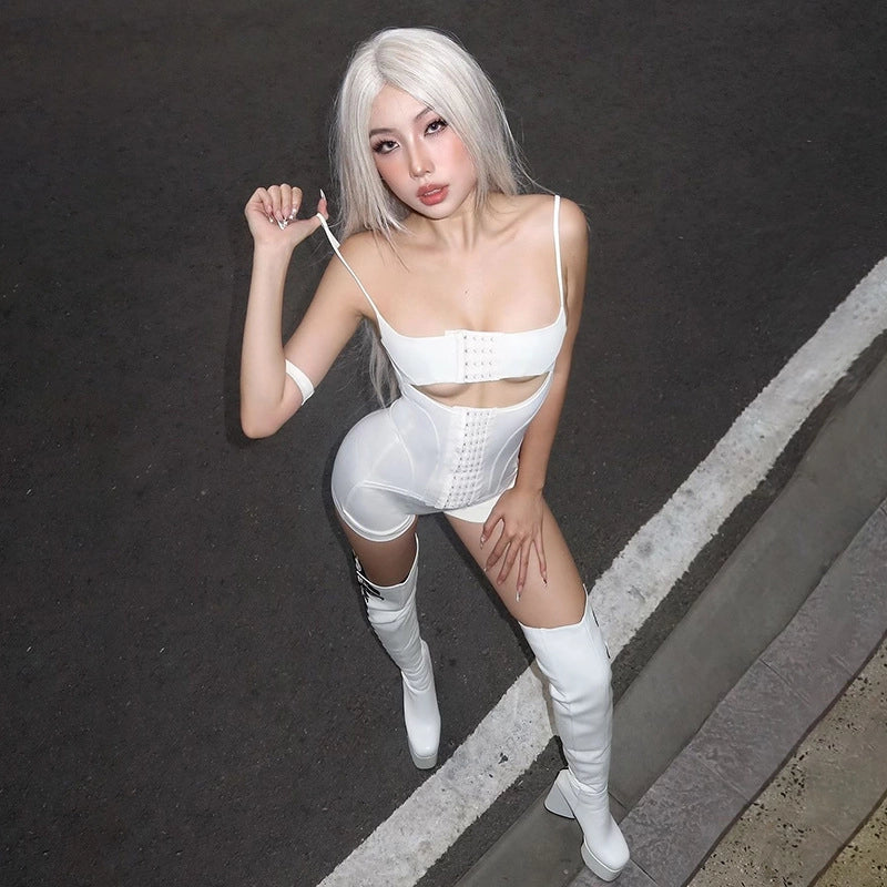 Cut-Out Corset Romper [1H8IRGJT]