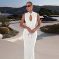 Cut-out Slit Maxi Dress [JQA91A3Q]