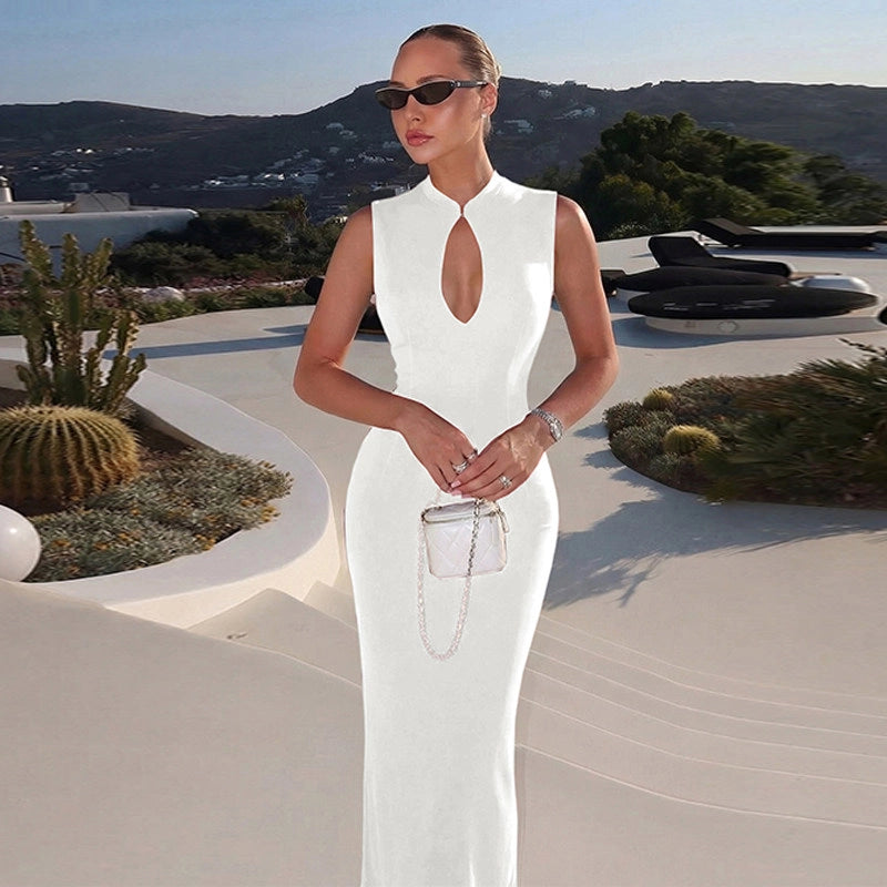 Cut-out Slit Maxi Dress [JQA91A3Q]