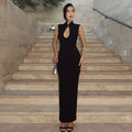 Cut-out Slit Maxi Dress [1B20AQ37]