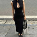 Cut-out Slit Maxi Dress [73YPPVMM]