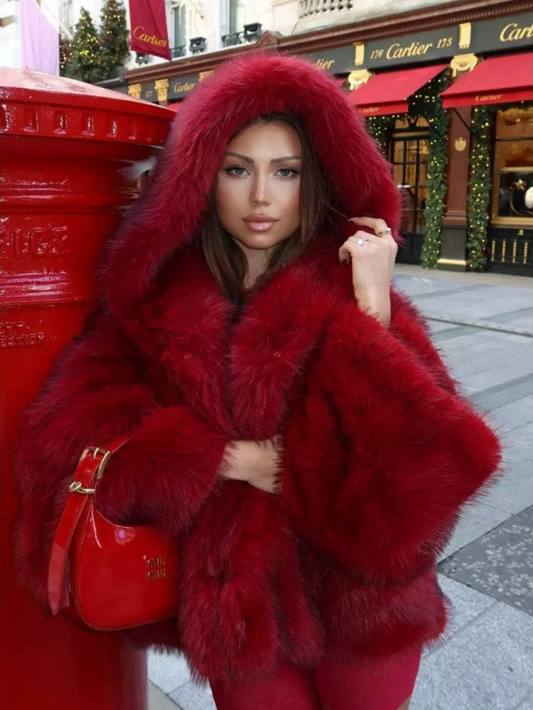 LaPose - Daenerys Hooded Faux Fur Coat