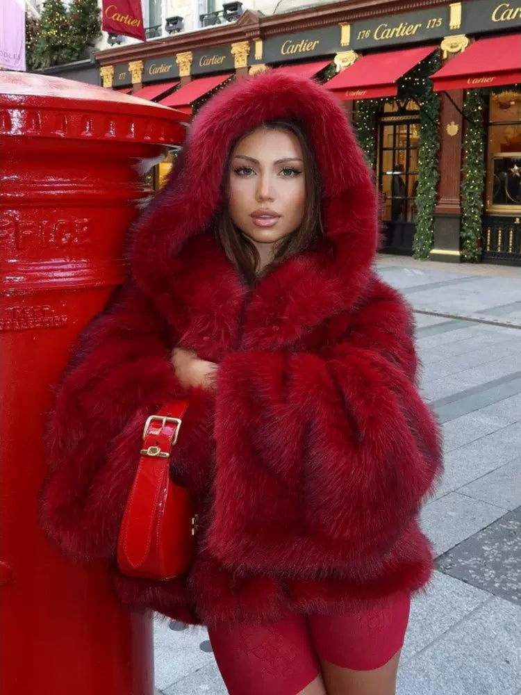 LaPose - Daenerys Hooded Faux Fur Coat
