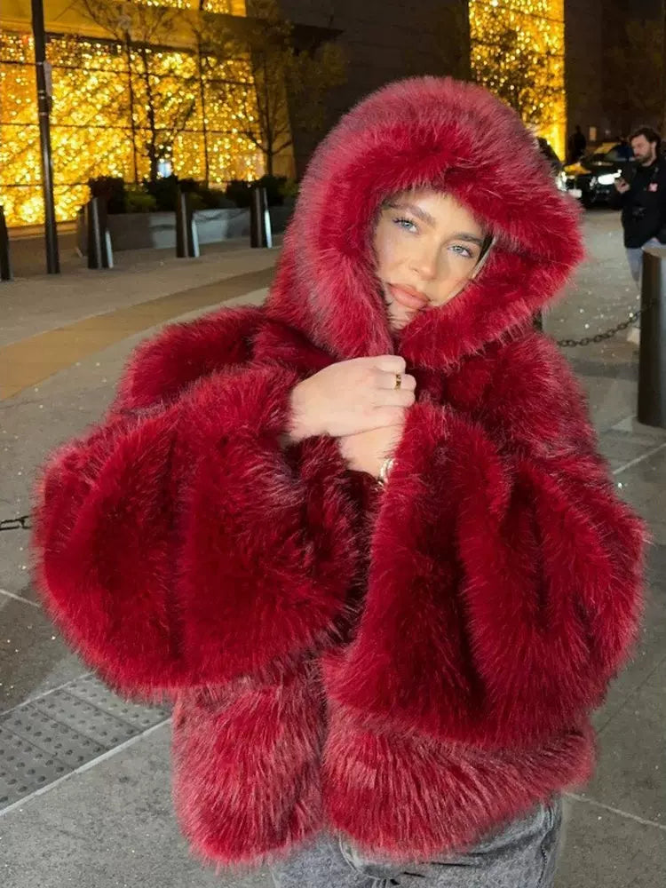 LaPose - Daenerys Hooded Faux Fur Coat