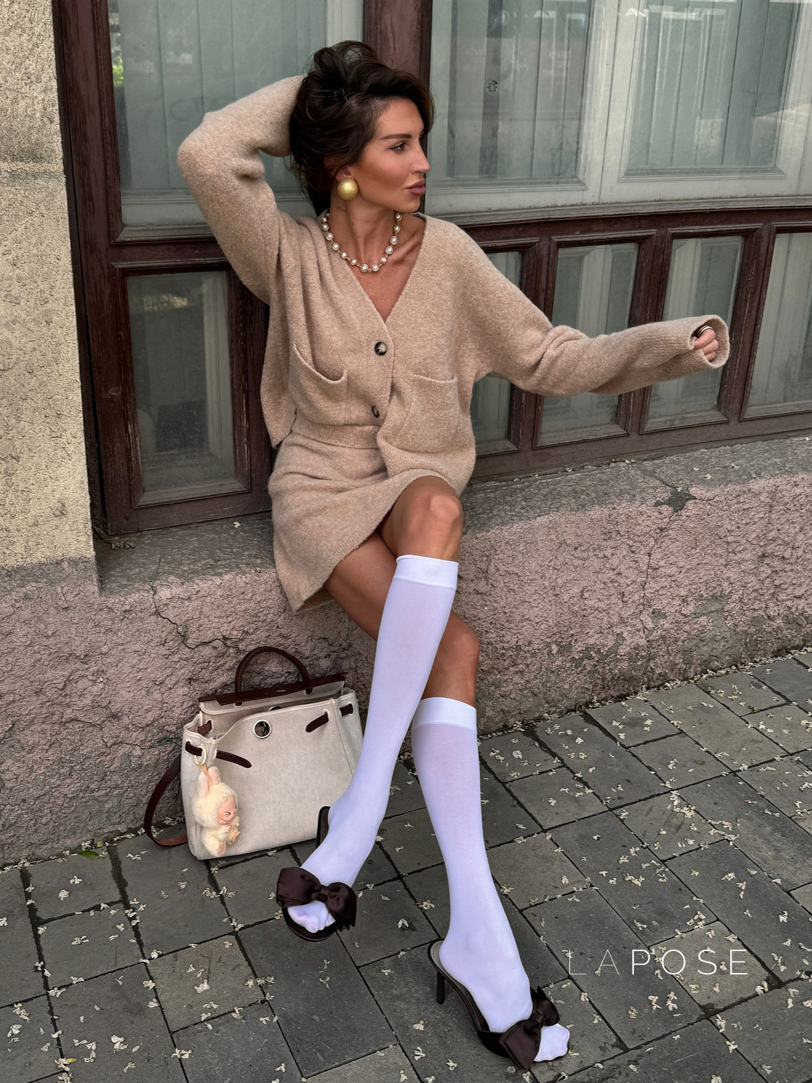 Dailyn Knit V-Neck Skirt Set [I505TBYT]