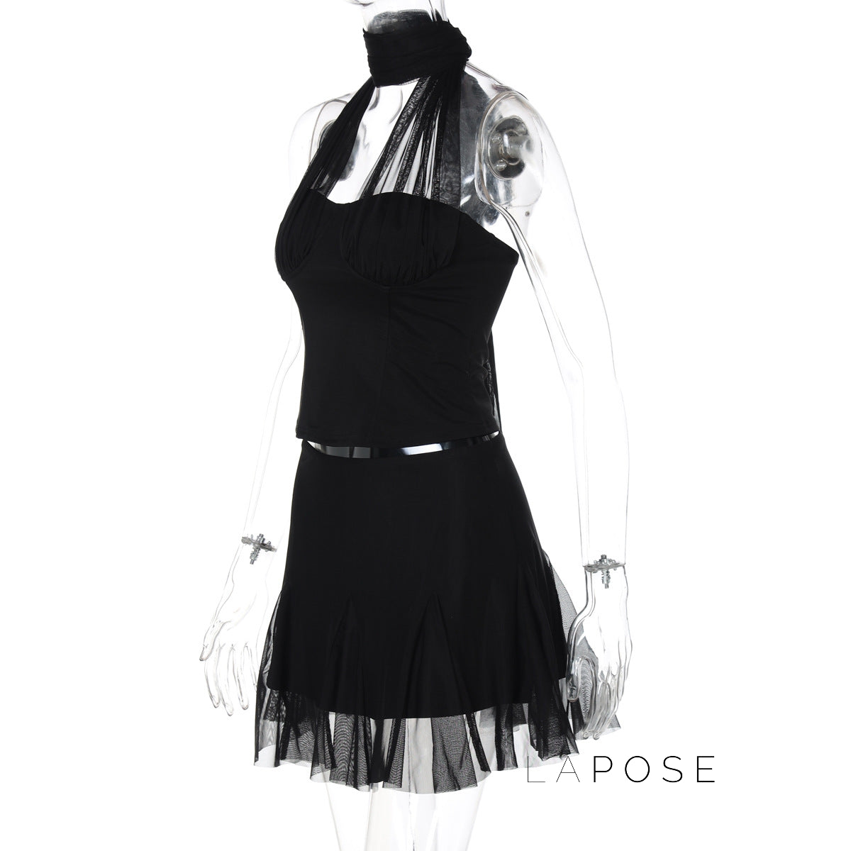 Daleysa Halter Ruched Skirt Set [9UT49U12]