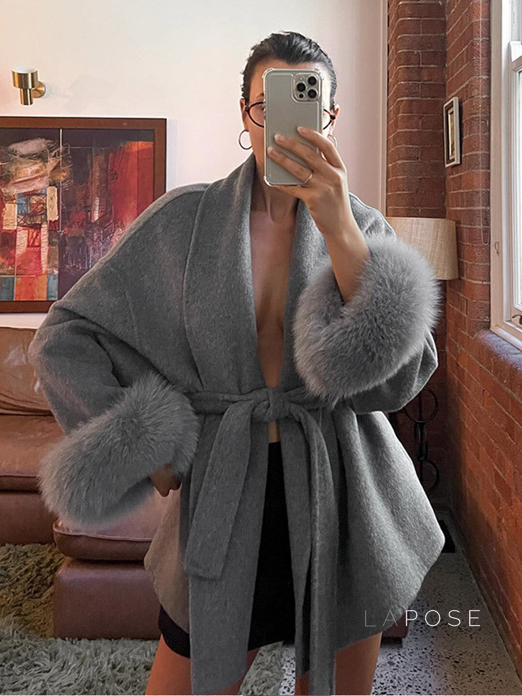 Dalylah Belted Faux Fur Coat [LT6N0KQ4]
