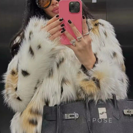 Dania Striped Faux Fur Jacket [0UC5XEFI]