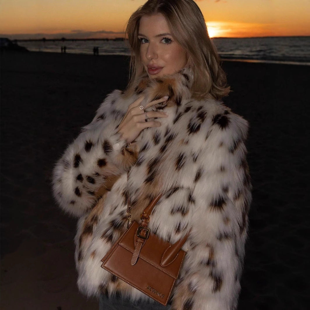 Dania Striped Faux Fur Jacket [66JEFWOD]
