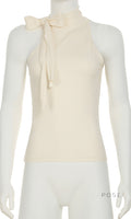 Daniella Halter Bow Tie Top [0KW87SQG]