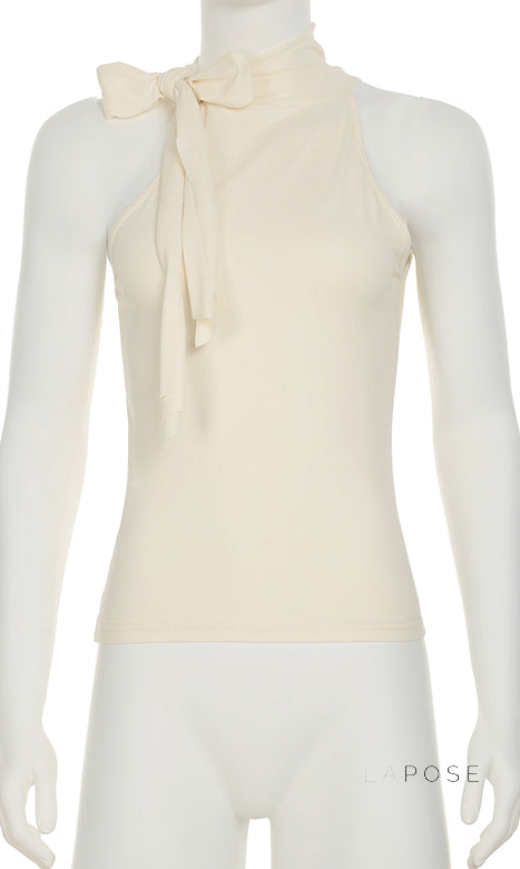 Daniella Halter Bow Tie Top [0KW87SQG]