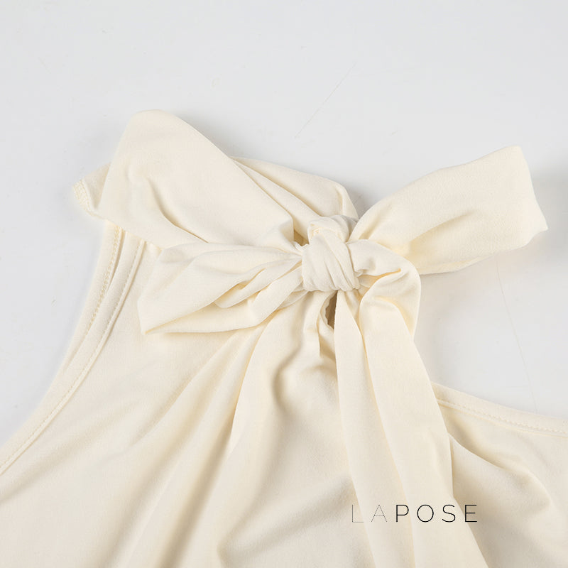 Daniella Halter Bow Tie Top [5V8L7TOC]