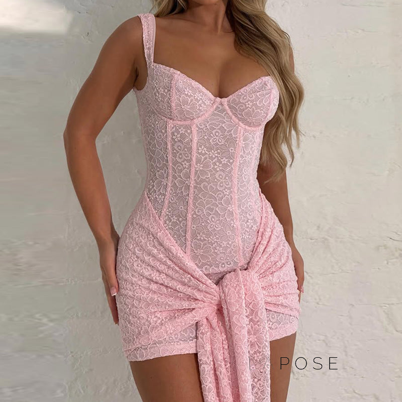 Daphne Lace Bodycon Mini Dress [869185J4]