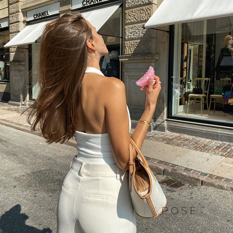 Darianna Halter Backless Top