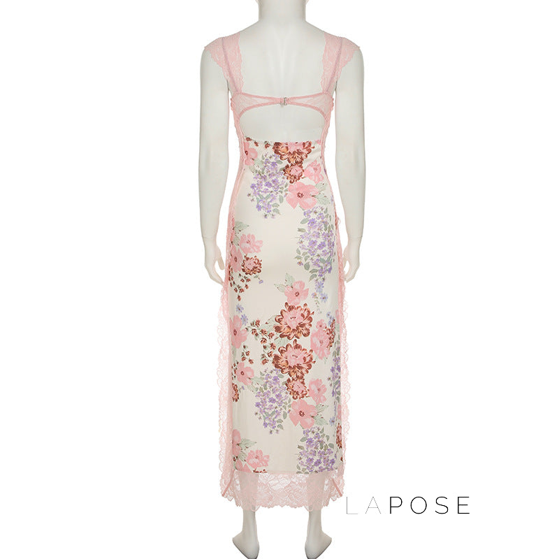 Darling Lace Slit Maxi Dress [GNZK17G8]
