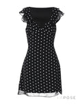 Davina Ruffled Polka Dot Mini Dress [7BB4FYSL]