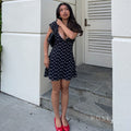 Davina Ruffled Polka Dot Mini Dress [J2MR3H8D]