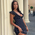 Davina Ruffled Polka Dot Mini Dress [CHLTE2BN]