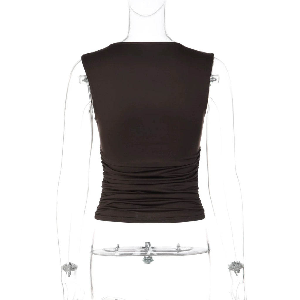 LaPose - Dawson Ruched V-Neck Tank Top