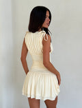 LaPose Dayami Ruched Draped Mini Dress - Cream