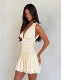 LaPose Dayami Ruched Draped Mini Dress - Cream