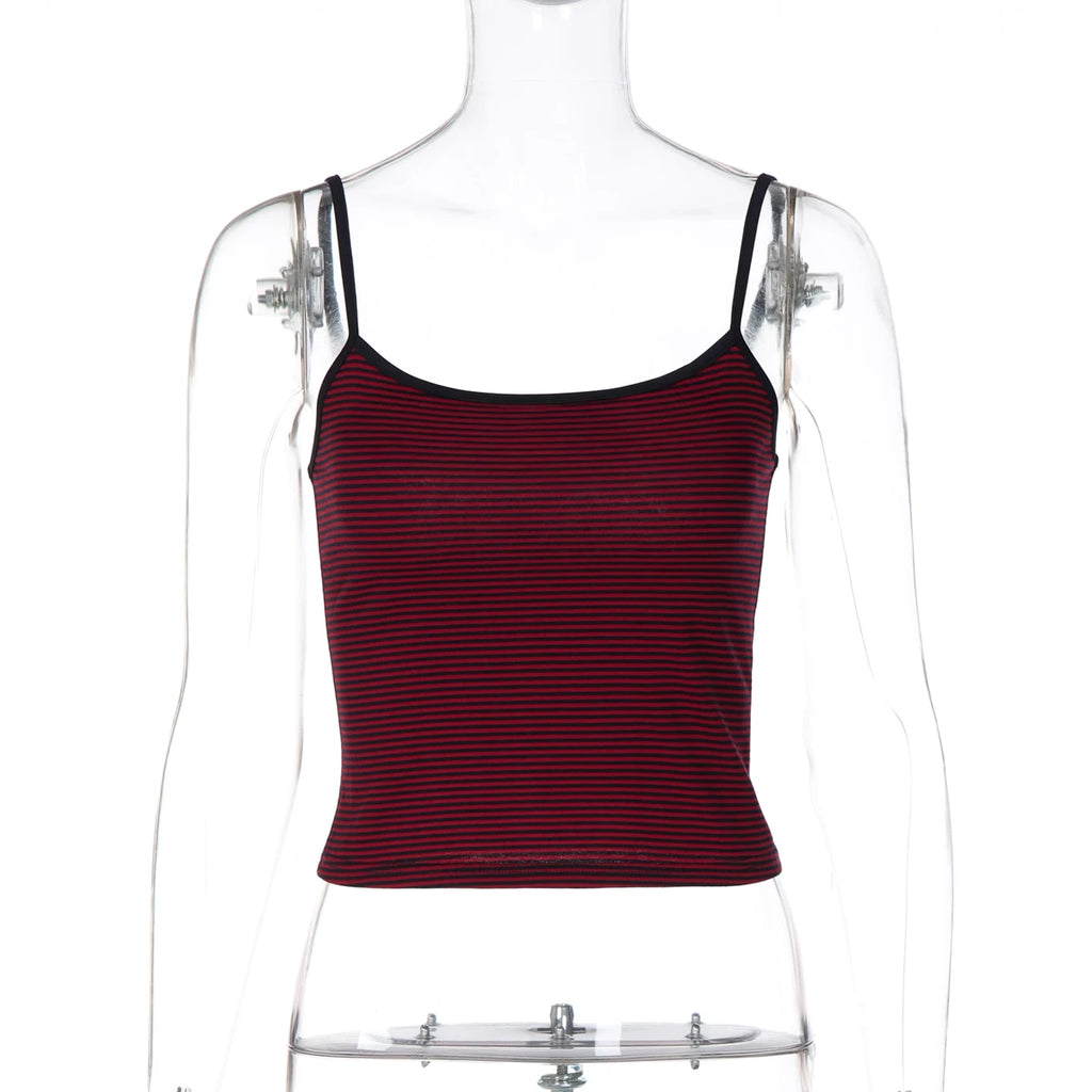 LaPose - Dayami Striped Slim Fit Camisole - Burgundy Color